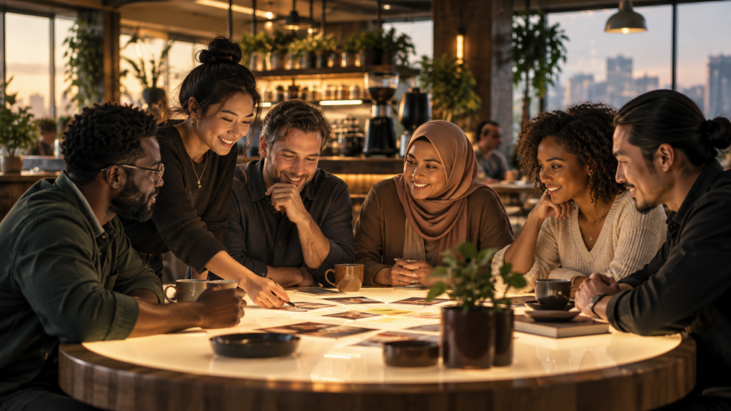Minh họa bài học Howard Schultz về đội ngũ cùng giá trị